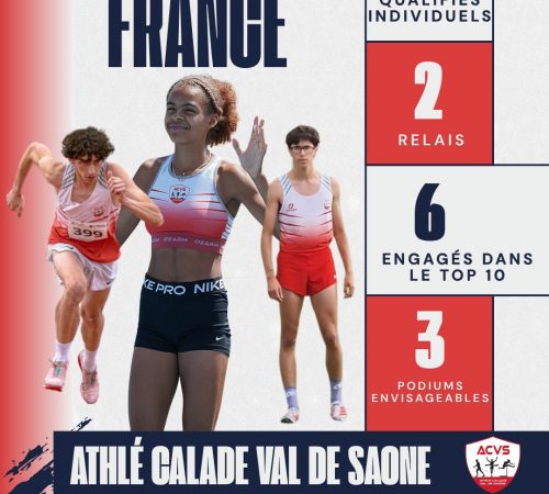 7 athlètes et 2 relais qualifiés aux Championnats de France jeunes rebaptisé U*NXT
